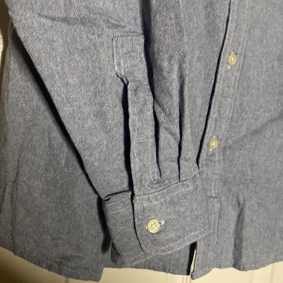 NWT Dockers Work Shirt Button Down Chambray Heathered Blue Long Sleeve - Picture 7 of 10